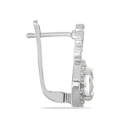 JEWELPIN WHOLESALE CRYSTAL DROP EARRINGS IN 925 STERLING SILVER WITH WHITE ZIRCON HALO